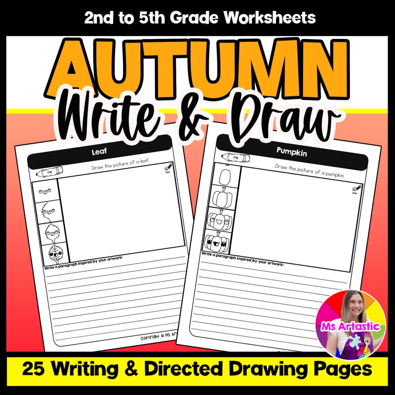 Autumn Writing Practice Directed Drawing Fall Write and Draw Paragraph Writing