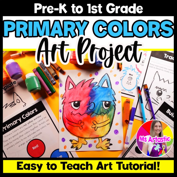 Pre K Primary Colors Art Lesson Primary Color Monster Art Project Kindergarten