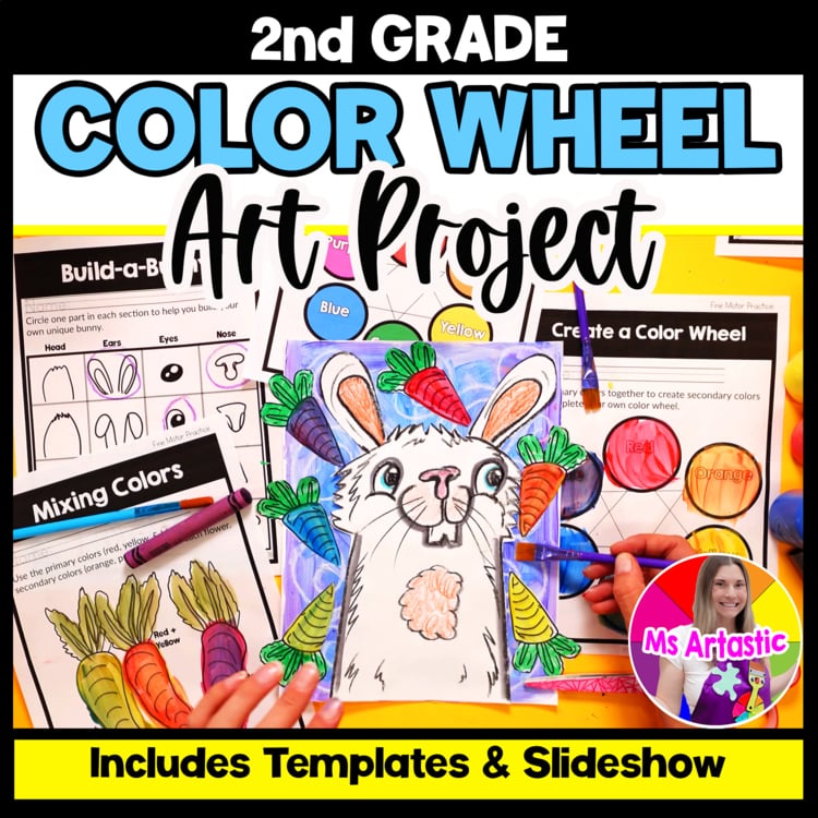 Color Wheel Art Lesson 2nd Grade Element of Art Project Colors Bunny Art Project