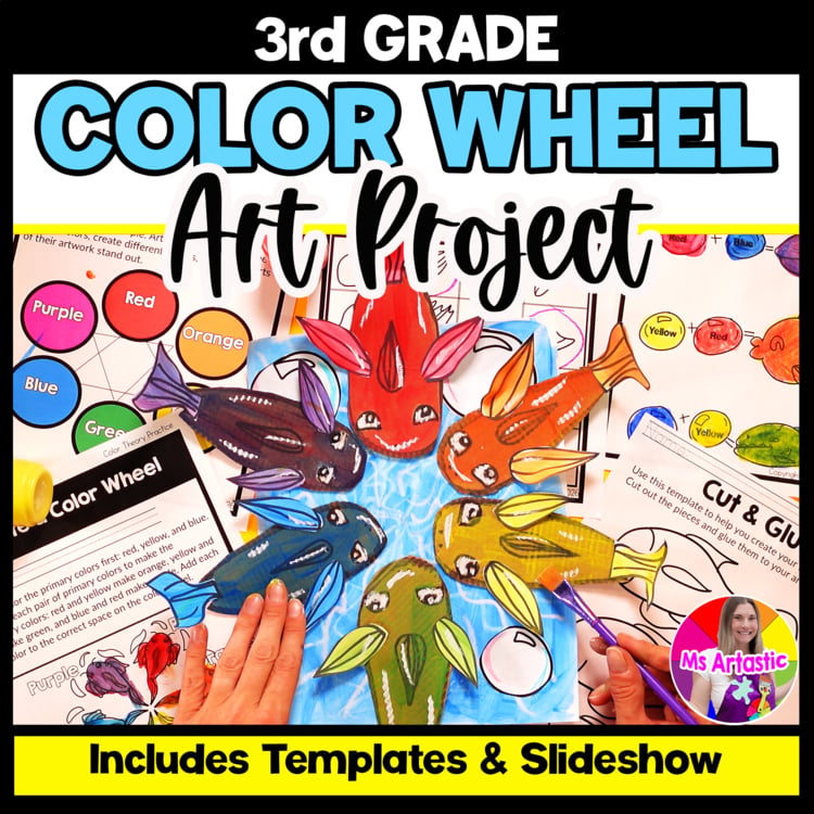 Color Wheel Art Lesson Element of Art Color Fish Art Project Grade 3 Art Lesson