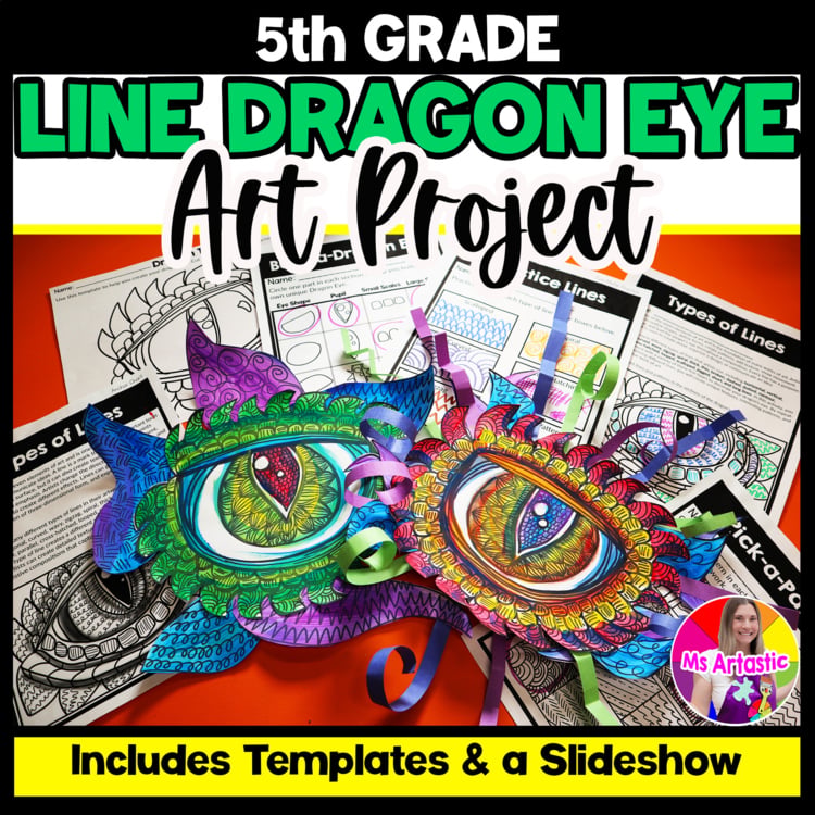 Dragon Eye Art Lesson Element of Art Line 5th Grade Line Art Project Dragon Art