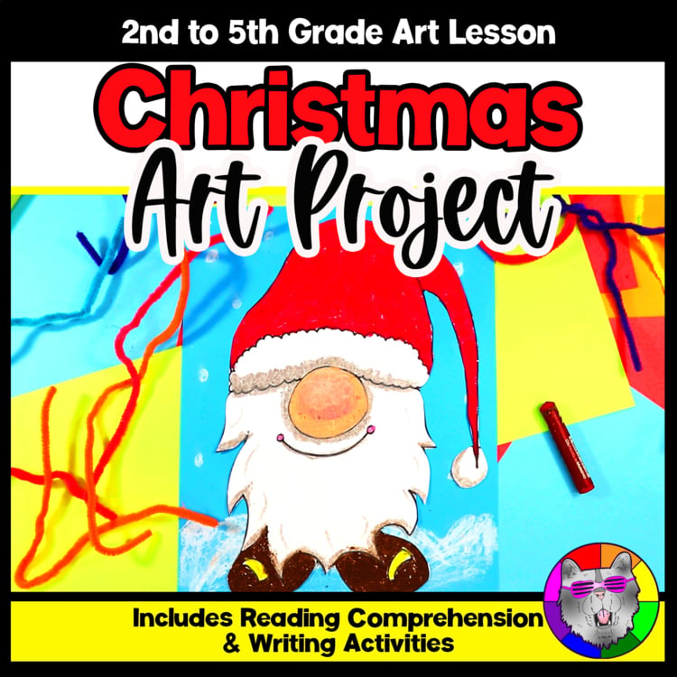 Christmas Art Lesson Gnome Christmas Art Project Holiday Art Activity Craft