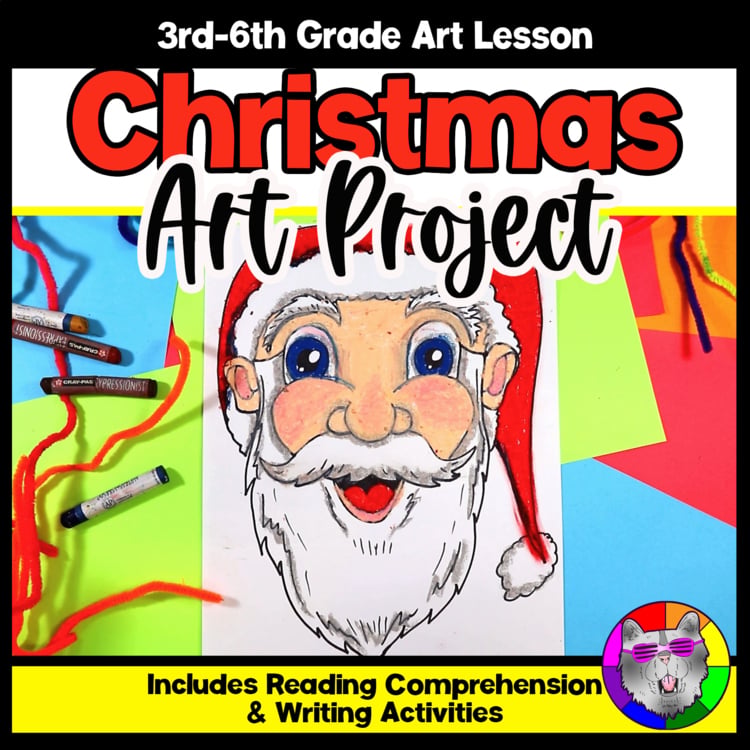 Christmas Santa Claus Art Lesson Santa Portrait Drawing Holiday Art Activity