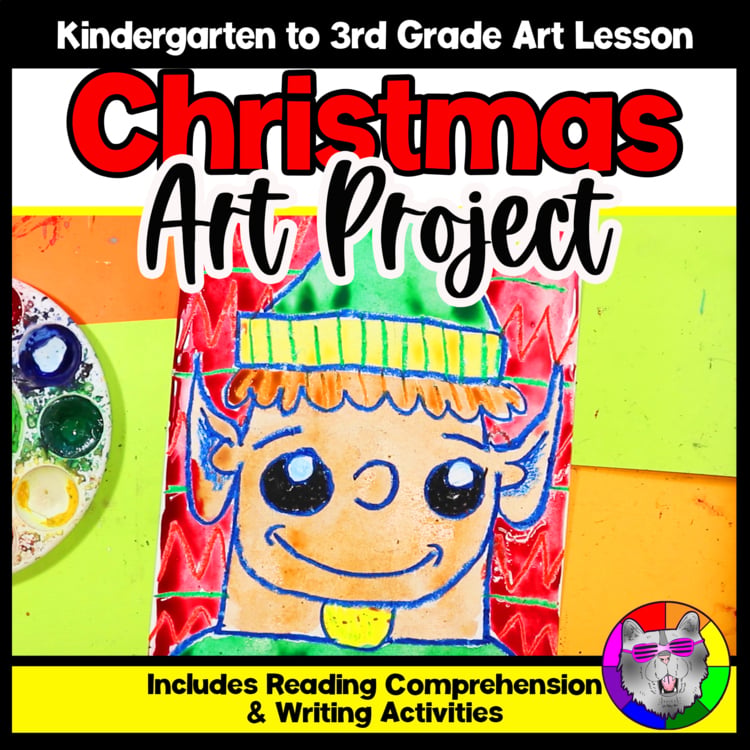 Christmas Art Project Santas Elf Art Lesson Christmas Art Activity December Art