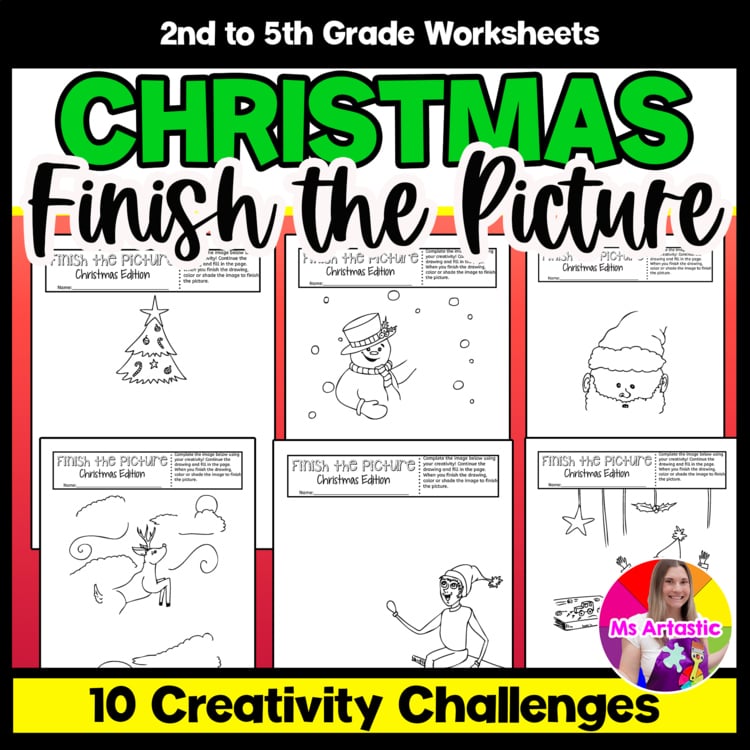 Christmas Finish the Picture Creativity Challenge Christmas Fast Finishers