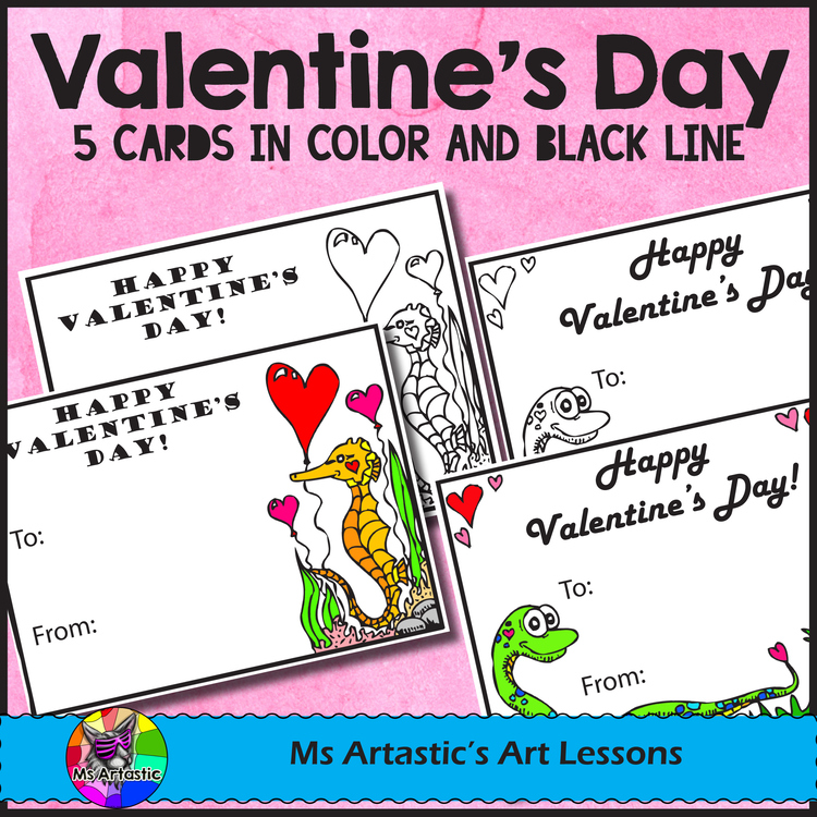 Valentine’s Day Cards, Colored or coloring!