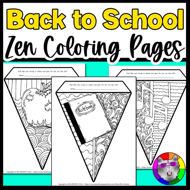 Back To School Coloring Pages Banner BTS Coloring Sheets Classroom Decor