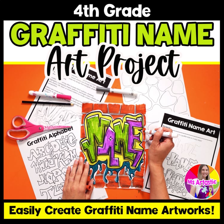 4th Grade Graffiti Name Art Grade 4 Art Project Back to School Art Lesson