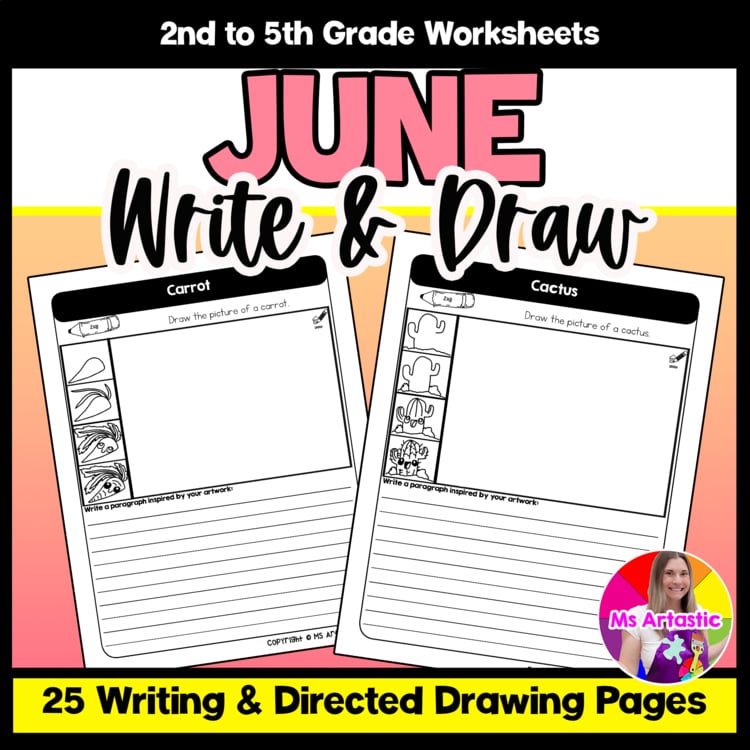 June Writing Practice Directed Drawing Summer Write and Draw Paragraph Writing