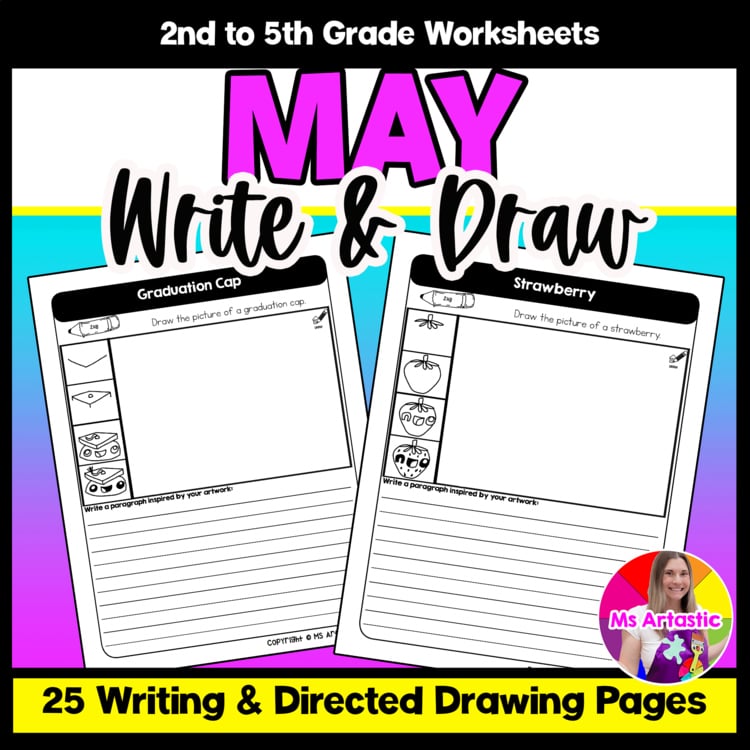 May Writing Practice Directed Drawing Spring Write and Draw Paragraph Writing