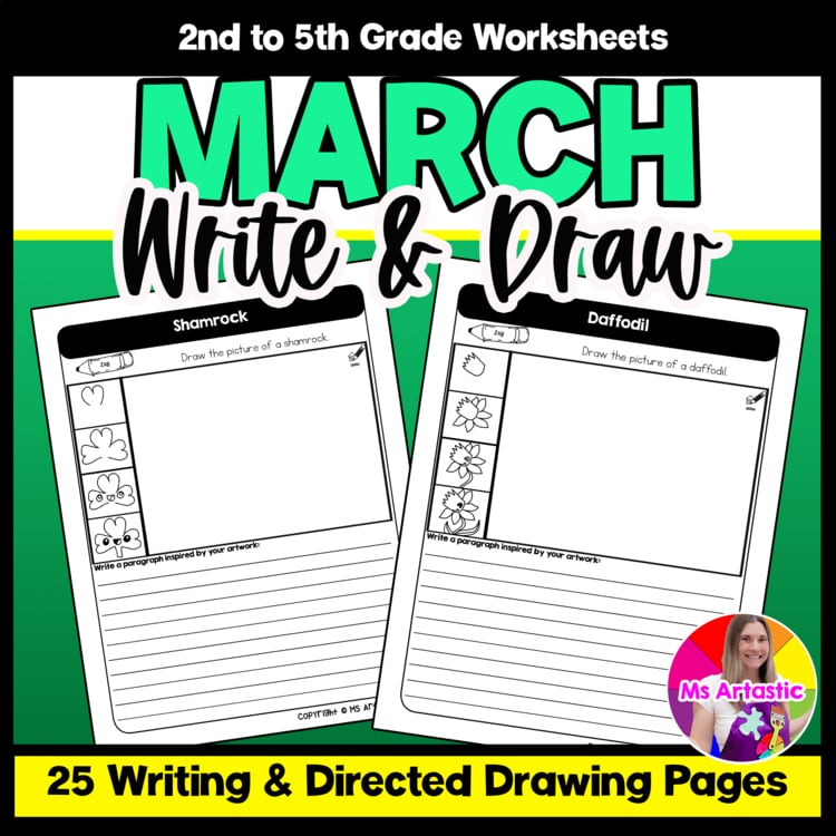 March Writing Practice Directed Drawing Spring Write and Draw Paragraph Writing