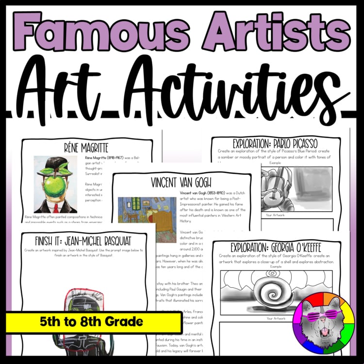 Art History Workbook Modern Artists Art Lessons Worksheets Art Activities