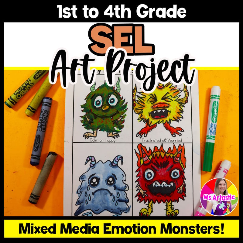 SEL Activity Emotion Monsters Art Lesson Social Emotional Learning Art Project