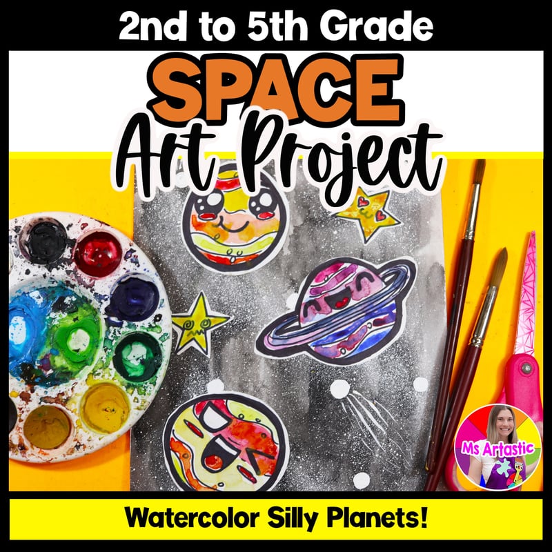 Outer Space Art Lesson Planet Art Project Watercolor Art Lesson Space Art