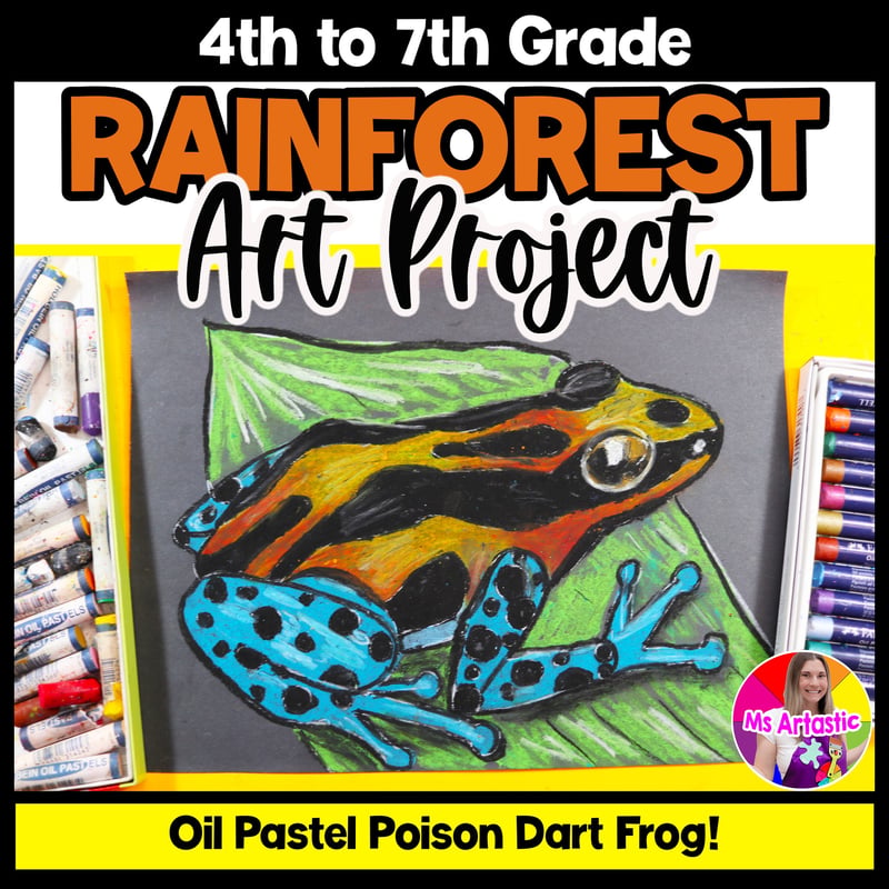 Art Lesson Tropical Rainforest Poison Dart Frog Art Project Pastel Art Lesson