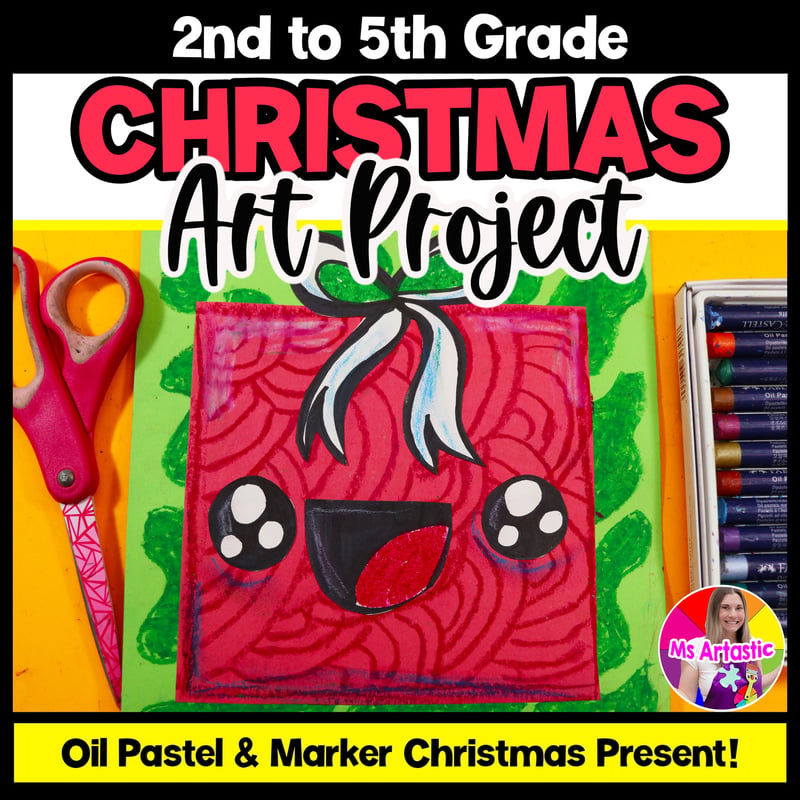 Christmas Art Lesson Christmas Present Art Project Christmas Art Activities