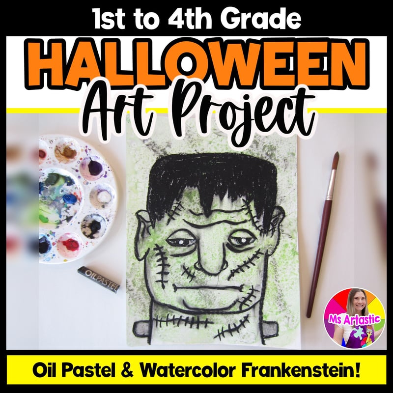 Halloween Art Lesson Frankenstein Art Project Craft Halloween Art Activity