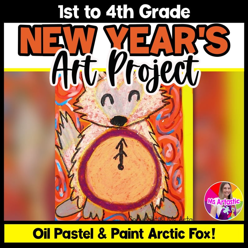 New Year Art Project Activity Arctic Fox Art Writing Prompts Reading