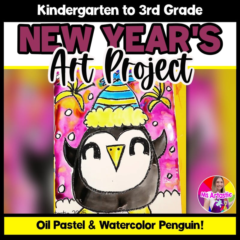 New Year Art Project Craft Activity Penguin Art Lesson Writing Prompt Reading