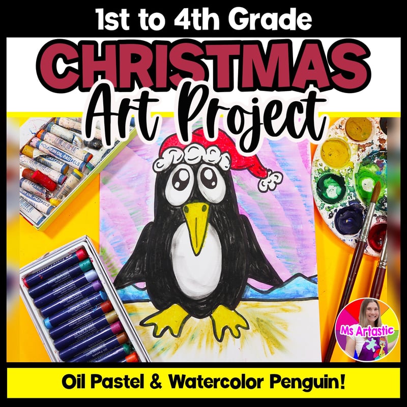 Penguin Art Project Christmas Art Lesson Primary Art Activity Winter Art Lesson