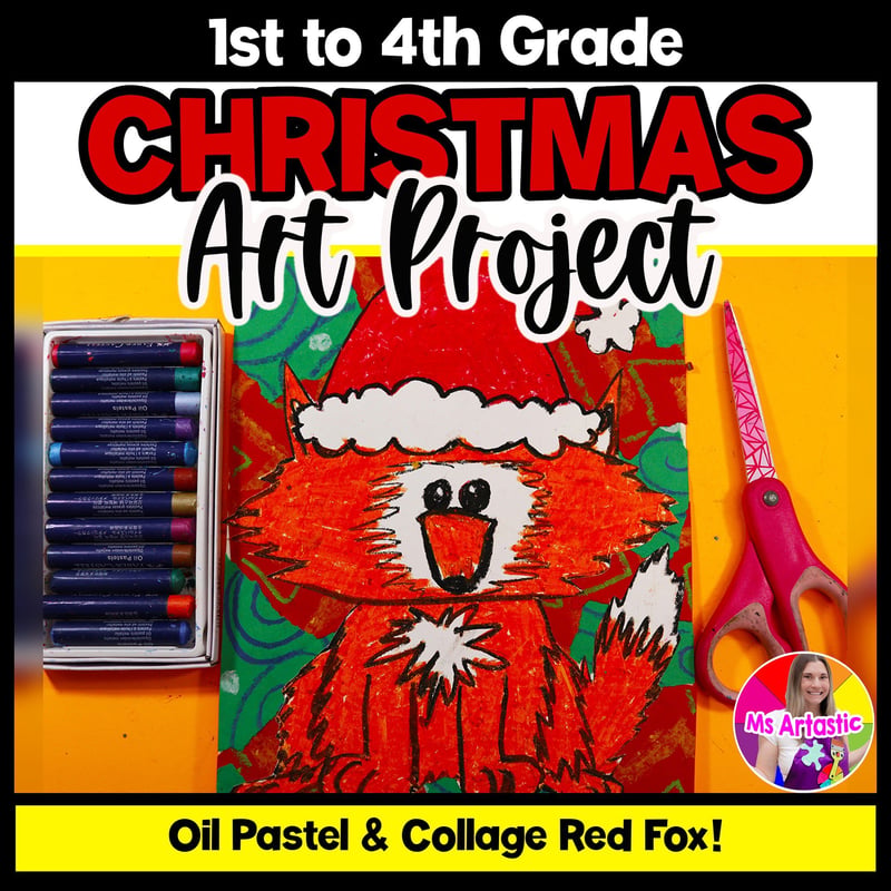 Christmas Art Lesson Red Fox Christmas Art Project Christmas Art Activity