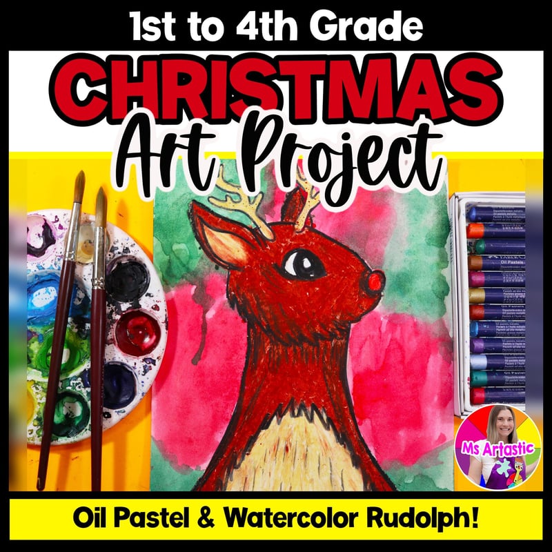 Christmas Art Project Reindeer Art Lesson Christmas Art Activity Reindeer Art
