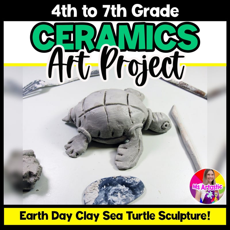 Ceramic Sea Turtle Earth Day Art Project Clay Sculpture Lesson Endangered Animal