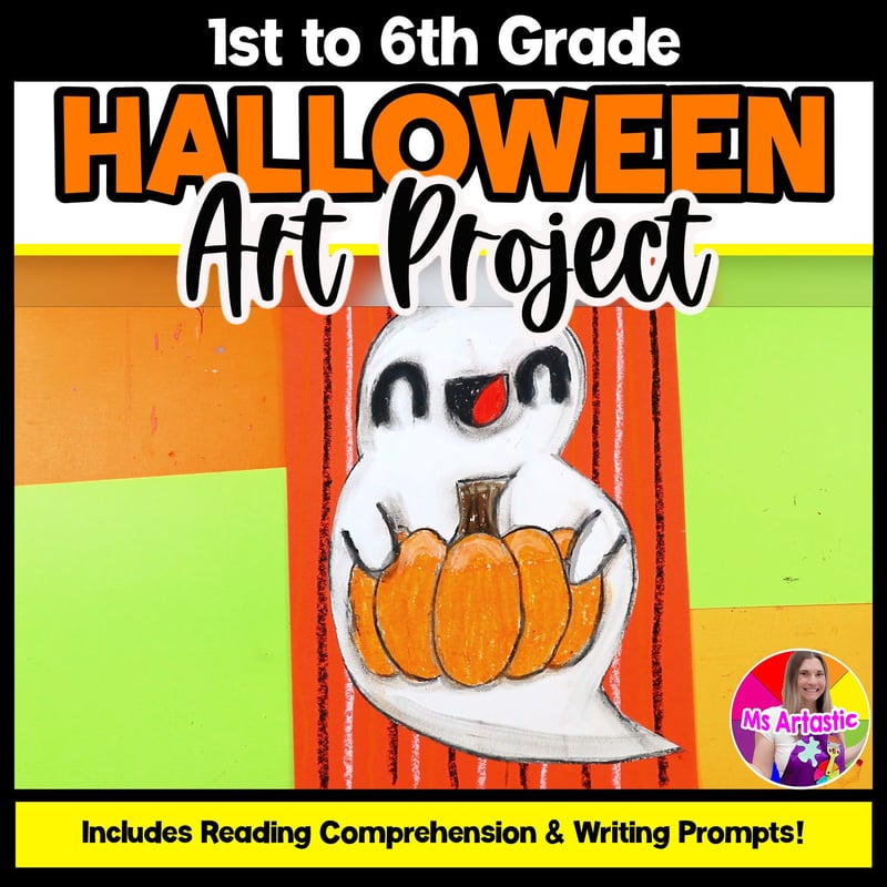 Halloween Art Lesson Ghost Art Project Halloween Reading and Writing Prompts