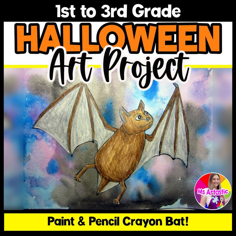 Halloween Art Lesson Bat Art Project Nocturnal Animals Art Lesson