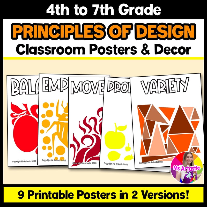 Principles of Design Classroom Posters and Décor for Art Classroom