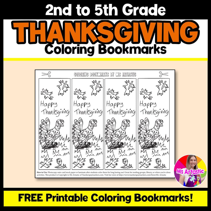 Thanksgiving Coloring Bookmarks