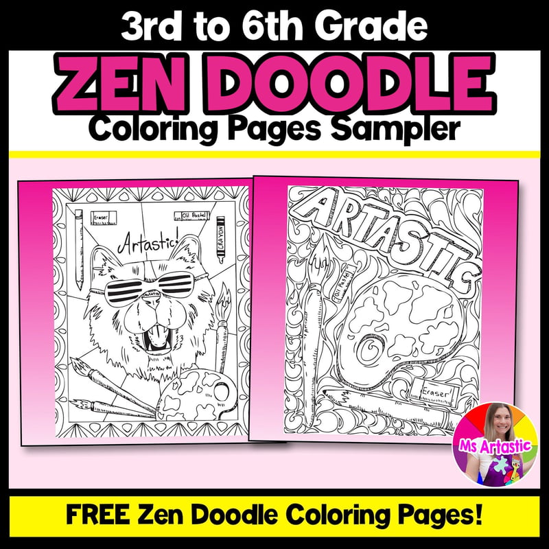 FREE Zen Doodle Coloring Pages, Coloring Sheets FREEBIE