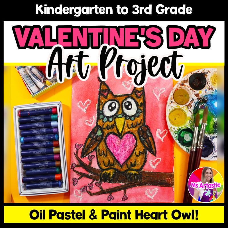 Valentines Day Owl Heart Art Lesson Valentines Hearts Art Project Art Activity