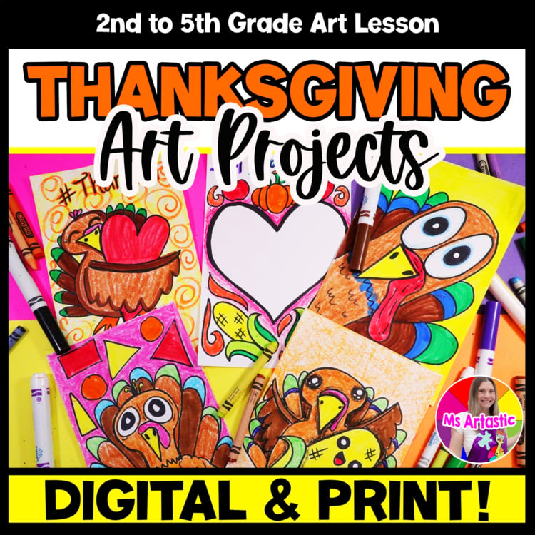 Thanksgiving Art Projects Digital and Print Thanksgiving Art Lessons Sub Plans
