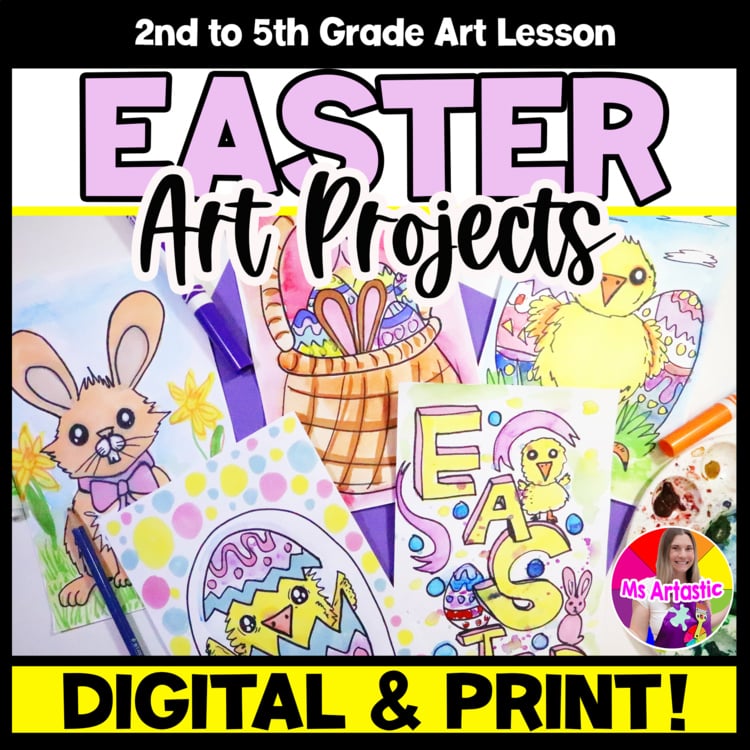 Easter Art Projects Digital and Print Easter Art Lessons Art Sub Plans Online