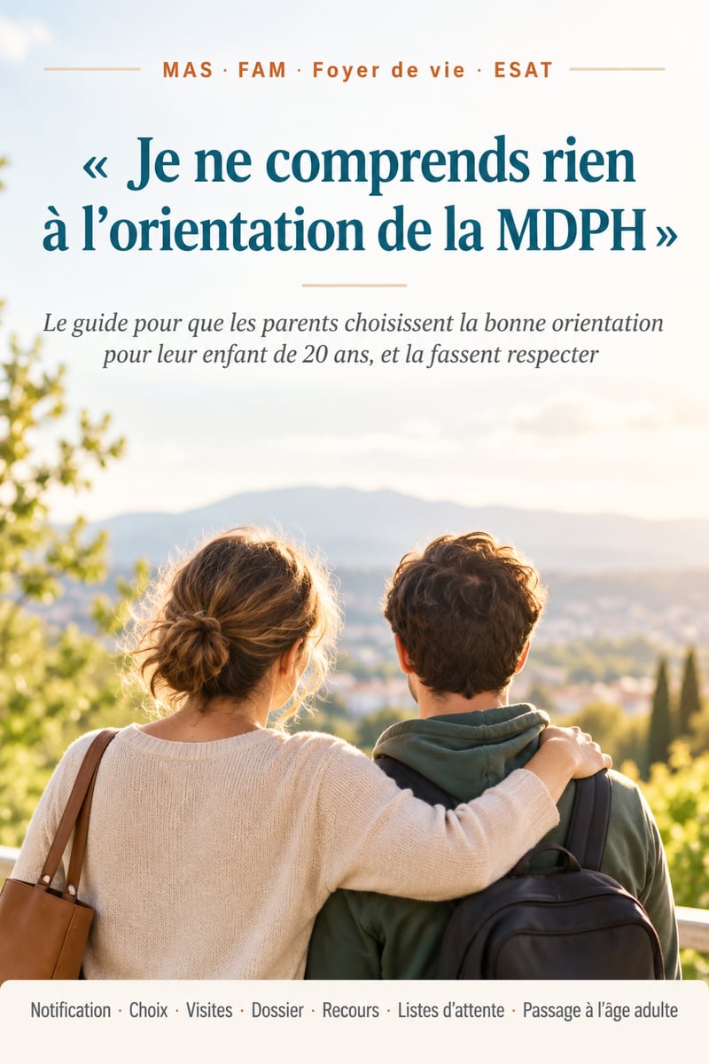 Couverture du guide MAS, FAM, foyer de vie, ESAT : « Je ne comprends rien à l'orientation de la MDPH »