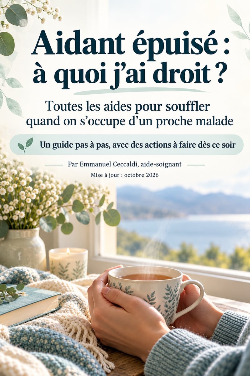 Couverture du guide Aidant épuisé : à quoi j'ai droit ?