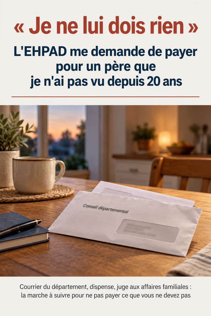 Couverture du guide « Je ne lui dois rien » : l'EHPAD me demande de payer pour un père que je n'ai pas vu depuis 20 ans