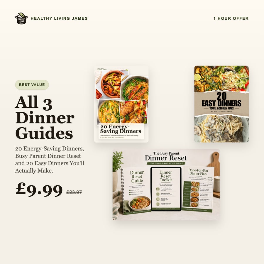 All three Healthy Living James dinner guides