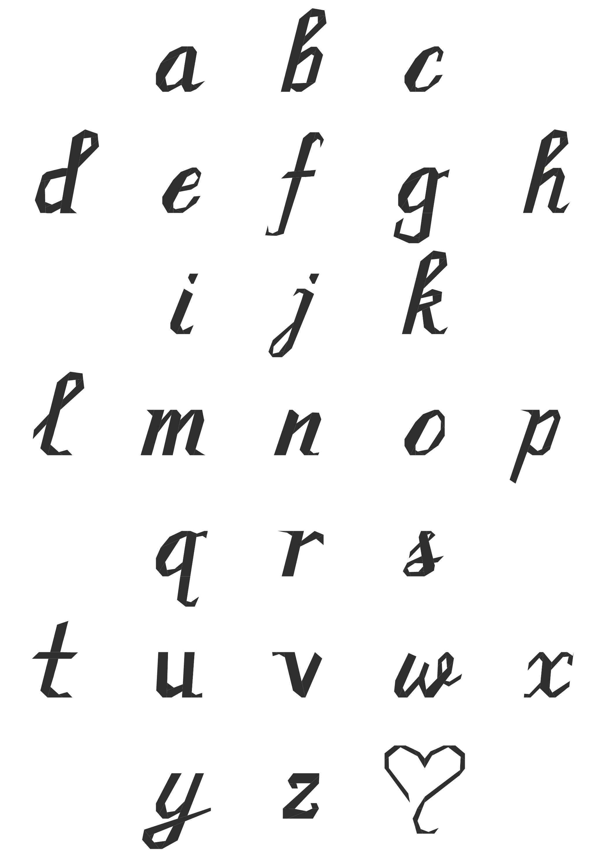 Cursive Script Lowercase Alphabet Paper Pieced Pattern - Payhip