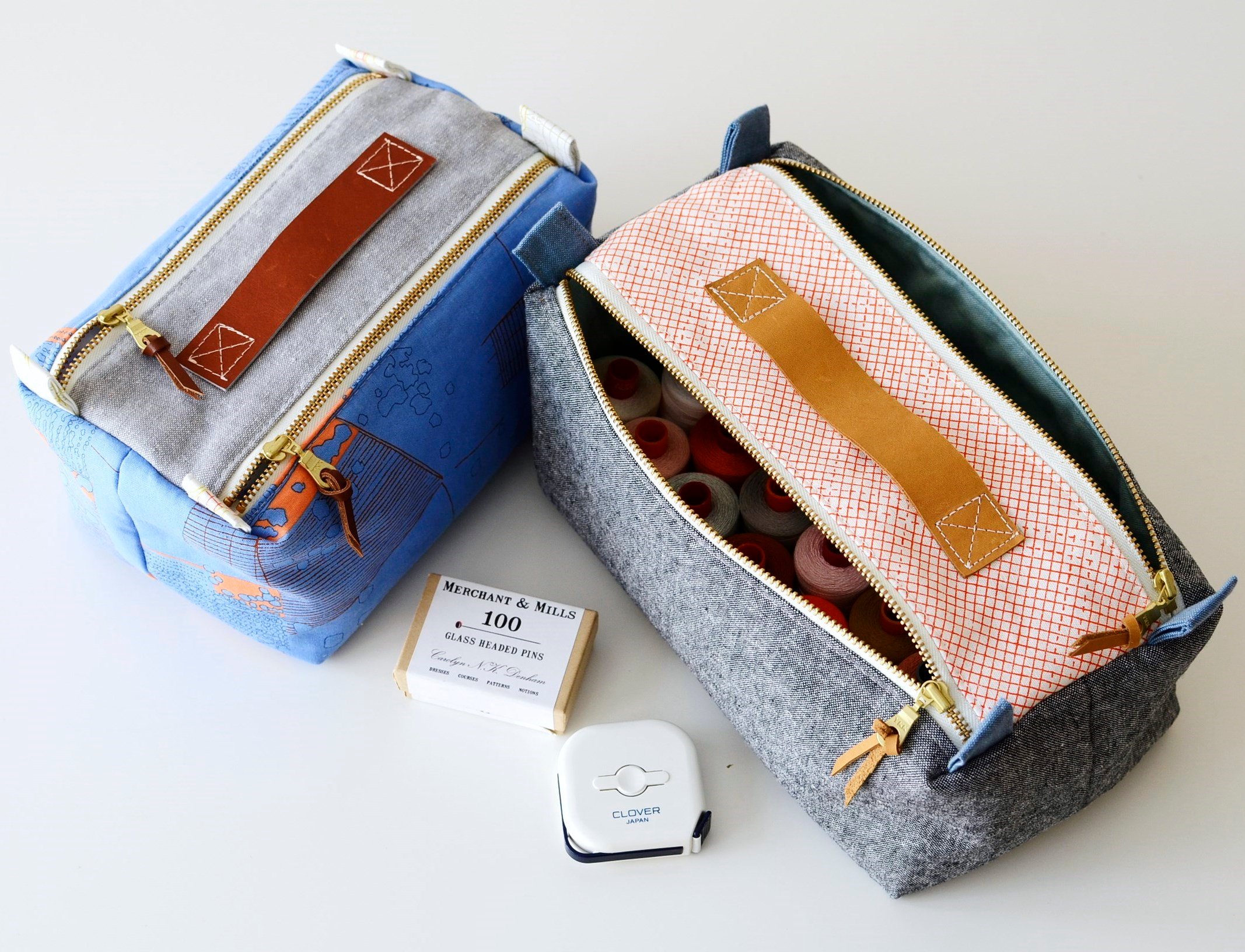 BOXED Zipper Pouch In 2 Sizes - Printable Tutorial PDF