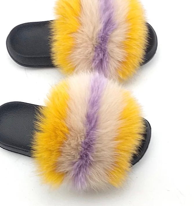 Fur slides website hot sale