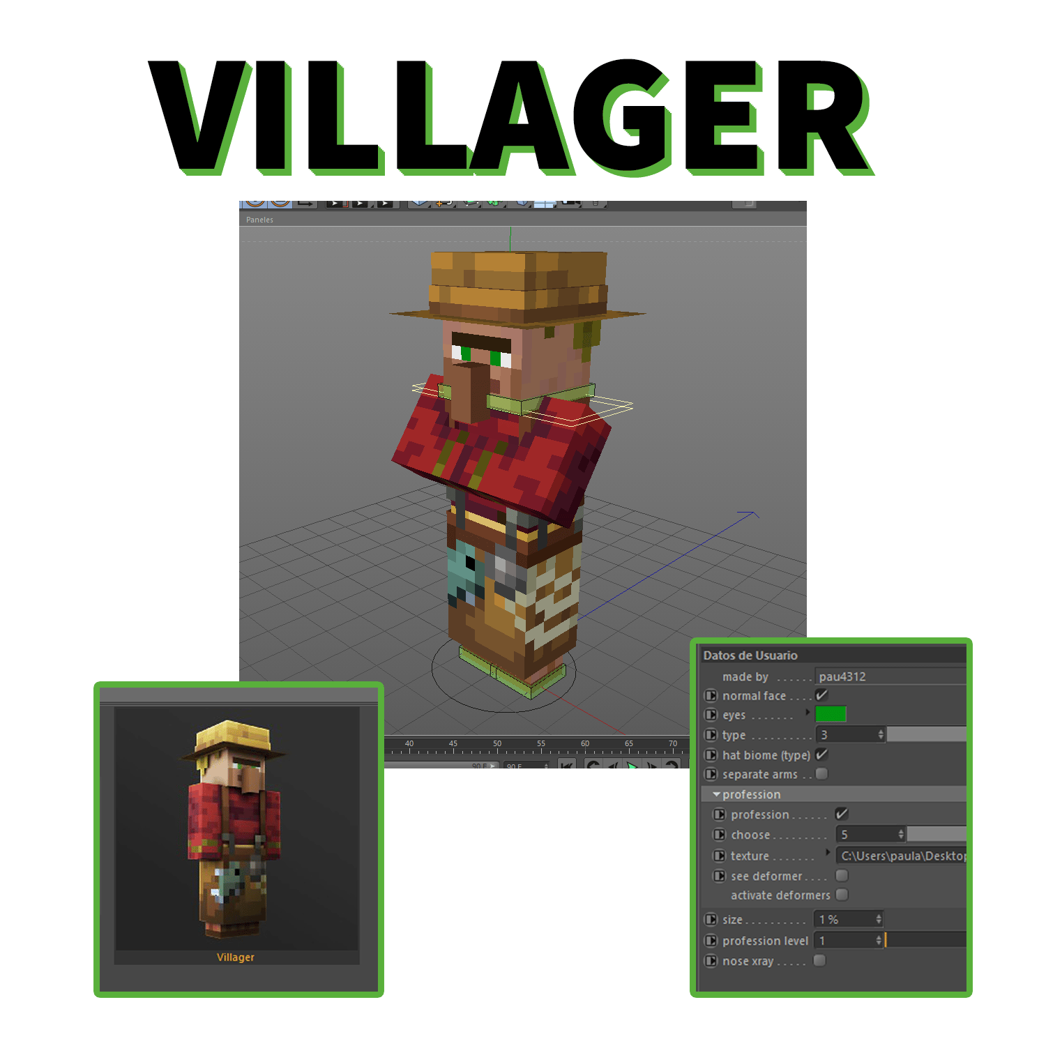 Minecraft c4d villager rig - Payhip