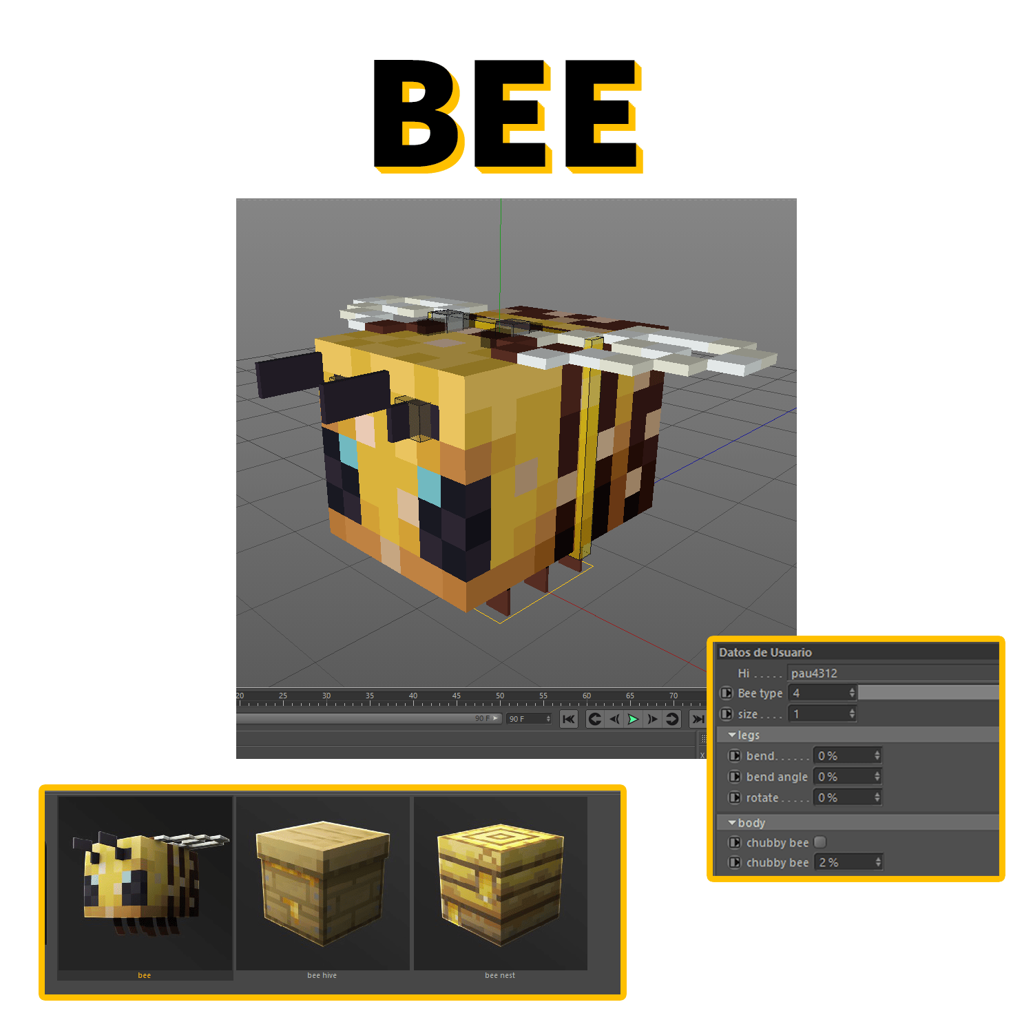 Minecraft c4d bee rig - Payhip