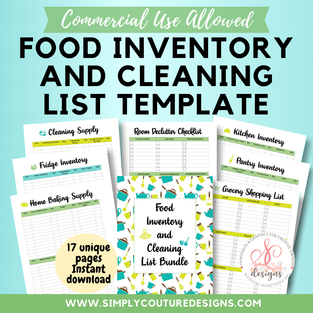 Household Supplies List Inventory Template
