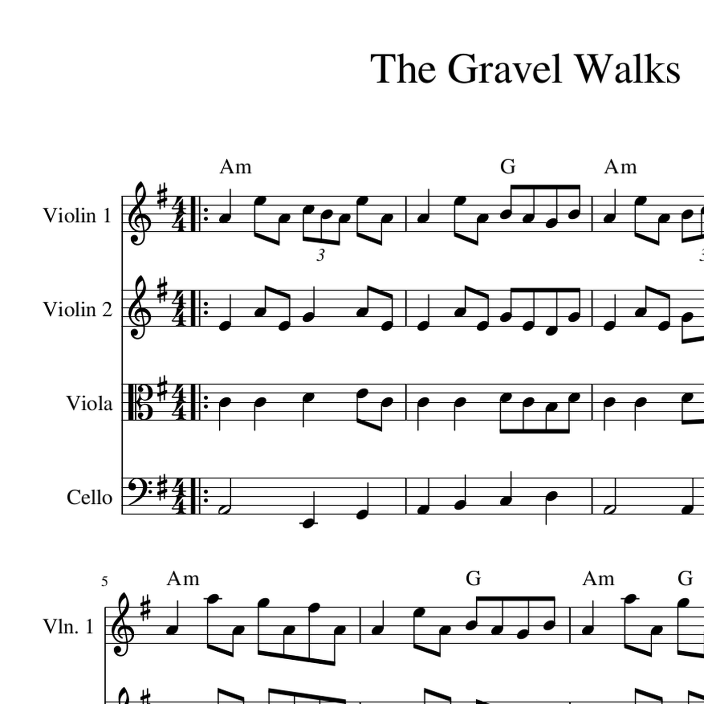 The Gravel Walks - Fiddle Harmony pdf Sheet Music