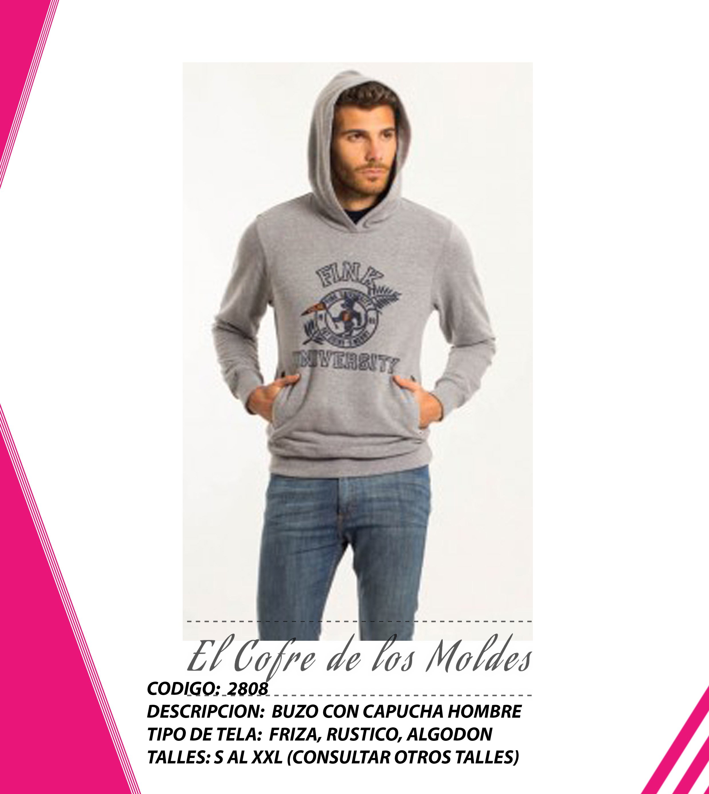 Molde Digital PDF Buzo C/capucha,bolsillo Canguro Pack 5 Talles! - Payhip