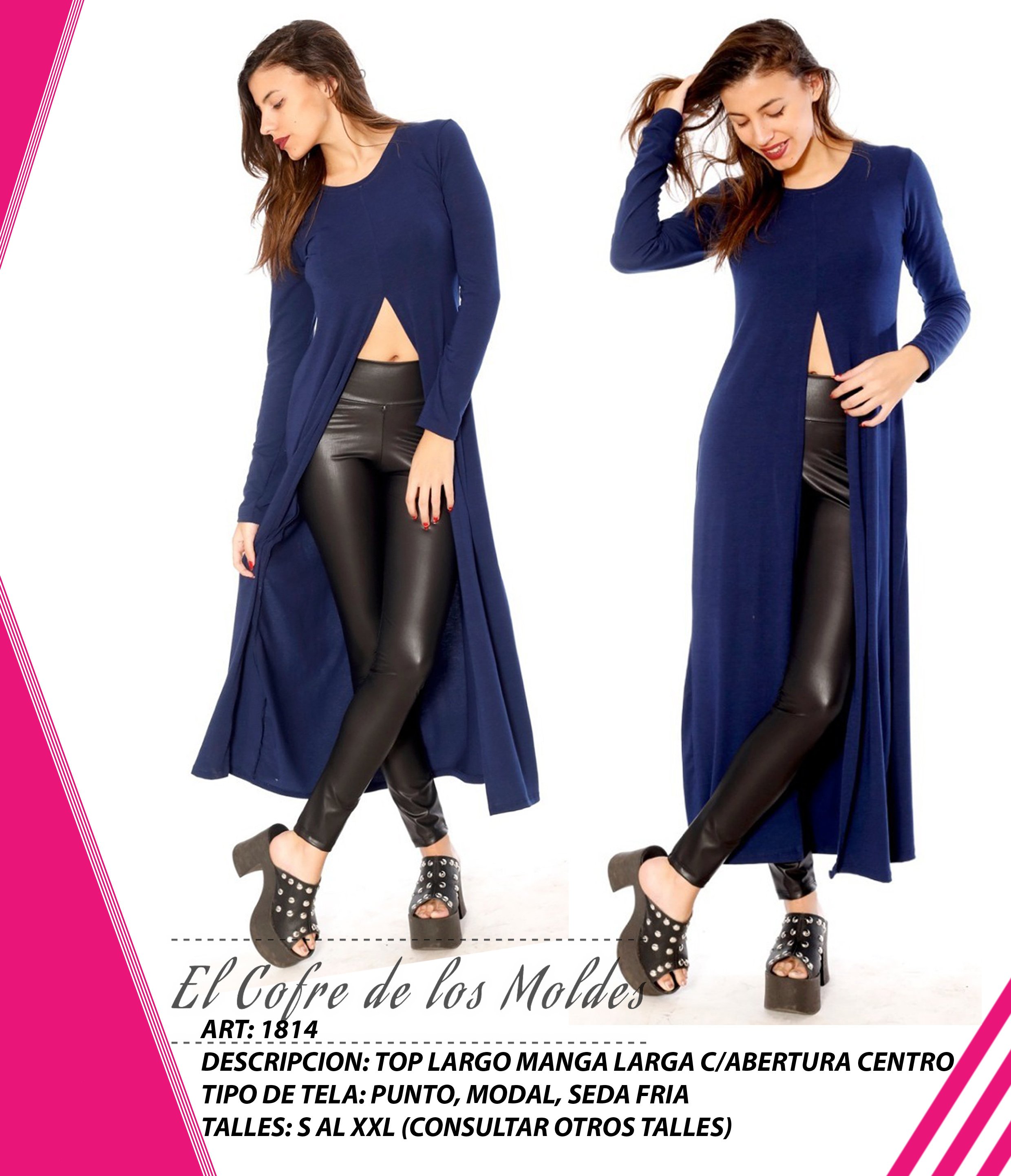 Molde Digital PDF Top Largo Abertura Centro, Pack Talles S A Xxl - Payhip