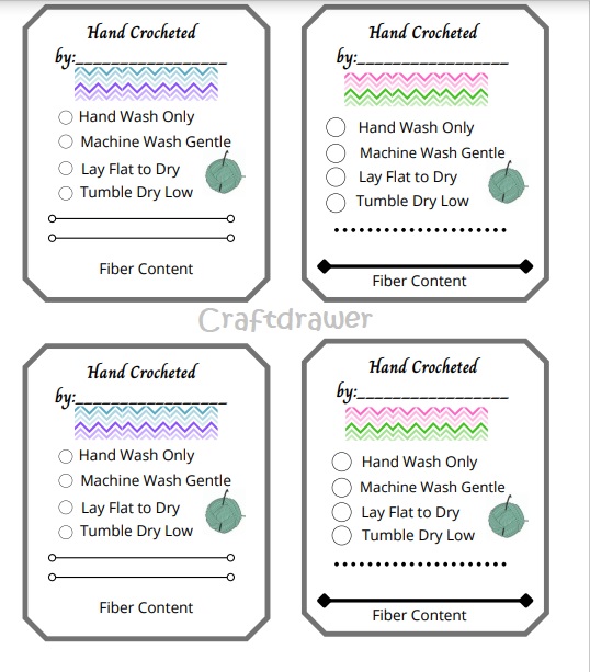 Handmade With Love Crochet Gift Tags (PDF Printable) - Start Crochet