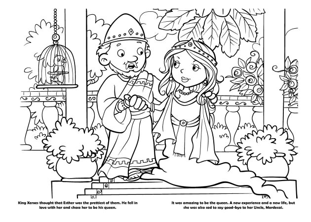king xerxes and queen esther coloring pages